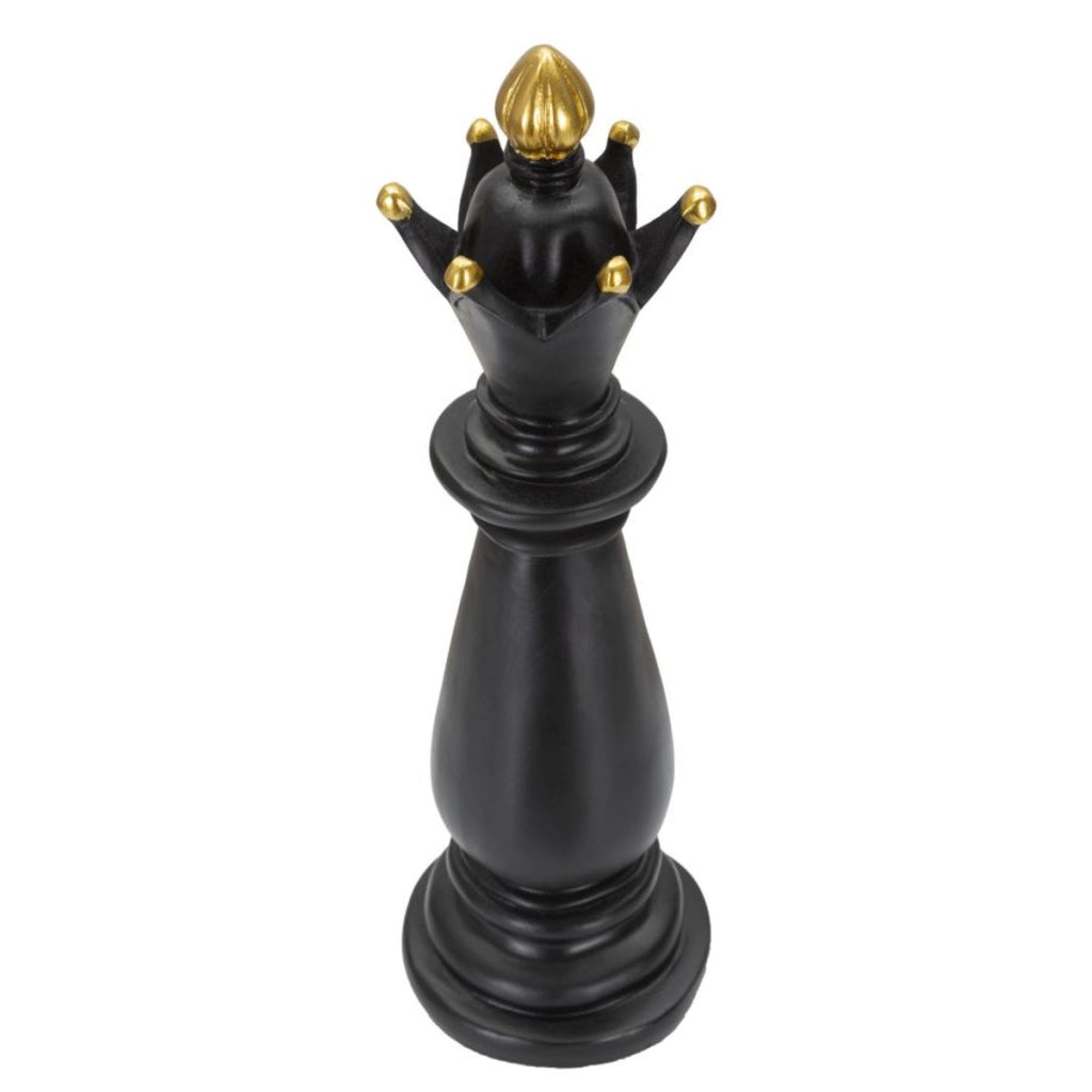 Scultura Scacchi 9, Nero, Poliresina, 12,5x12,5x38,5 cm