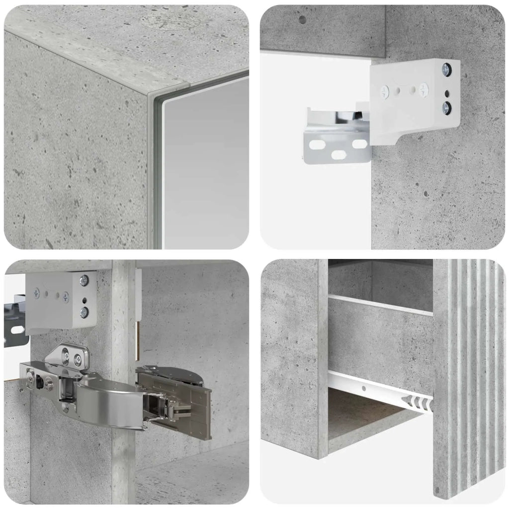 Set di Armadi da Bagno 5 pz Grigio Cemento Legno ingegnerizzato 3406314