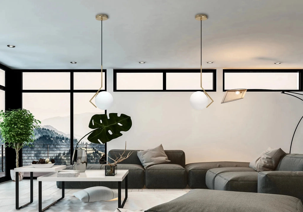 Lampada Da Soffitto Pensile Moderno Oro Di Vetro APP429-1CP