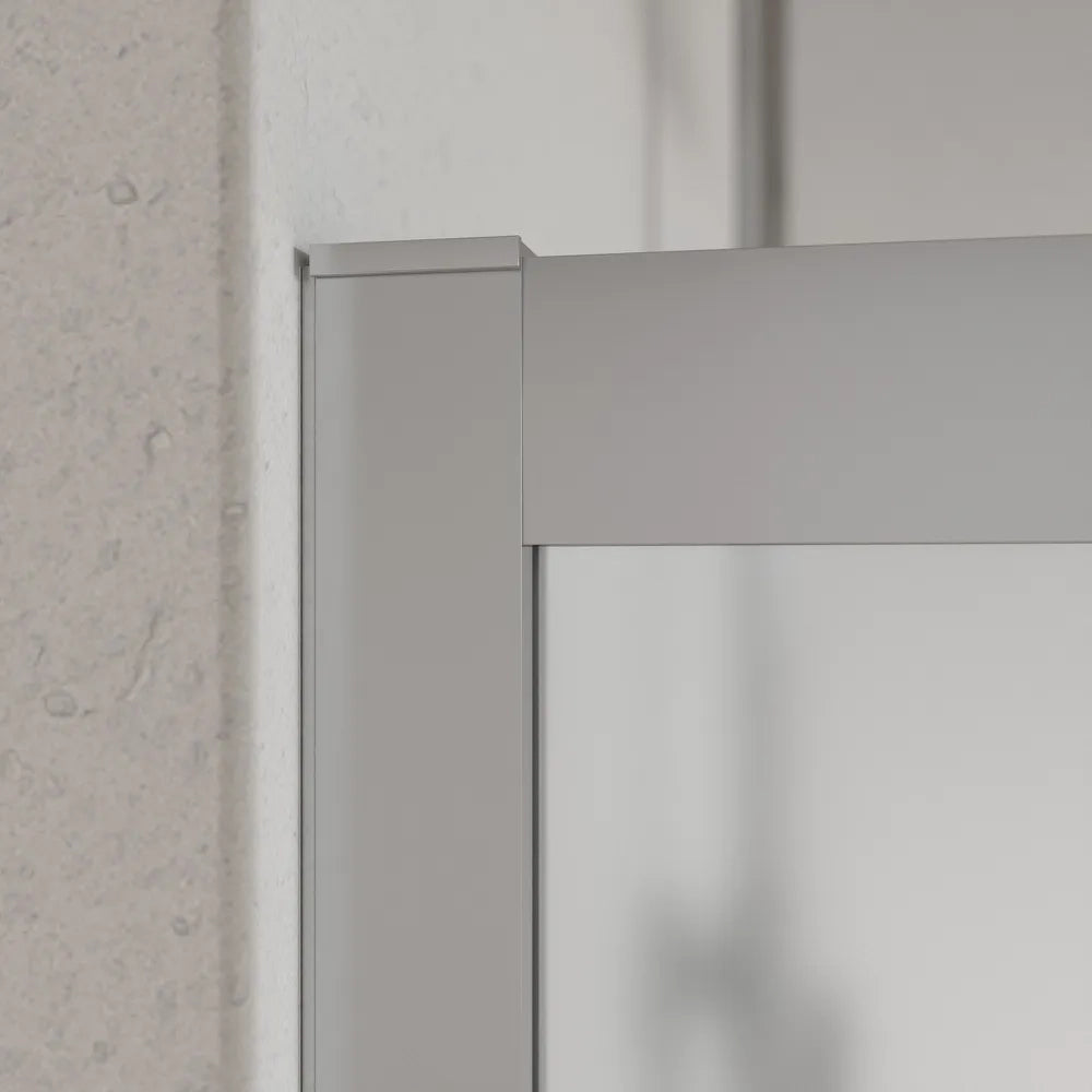 Box doccia angolare 90x130 cm profili cromati apertura scorrevole 130cm e parete fissa 90cm vetro 6mm opaco h190 | Cuba