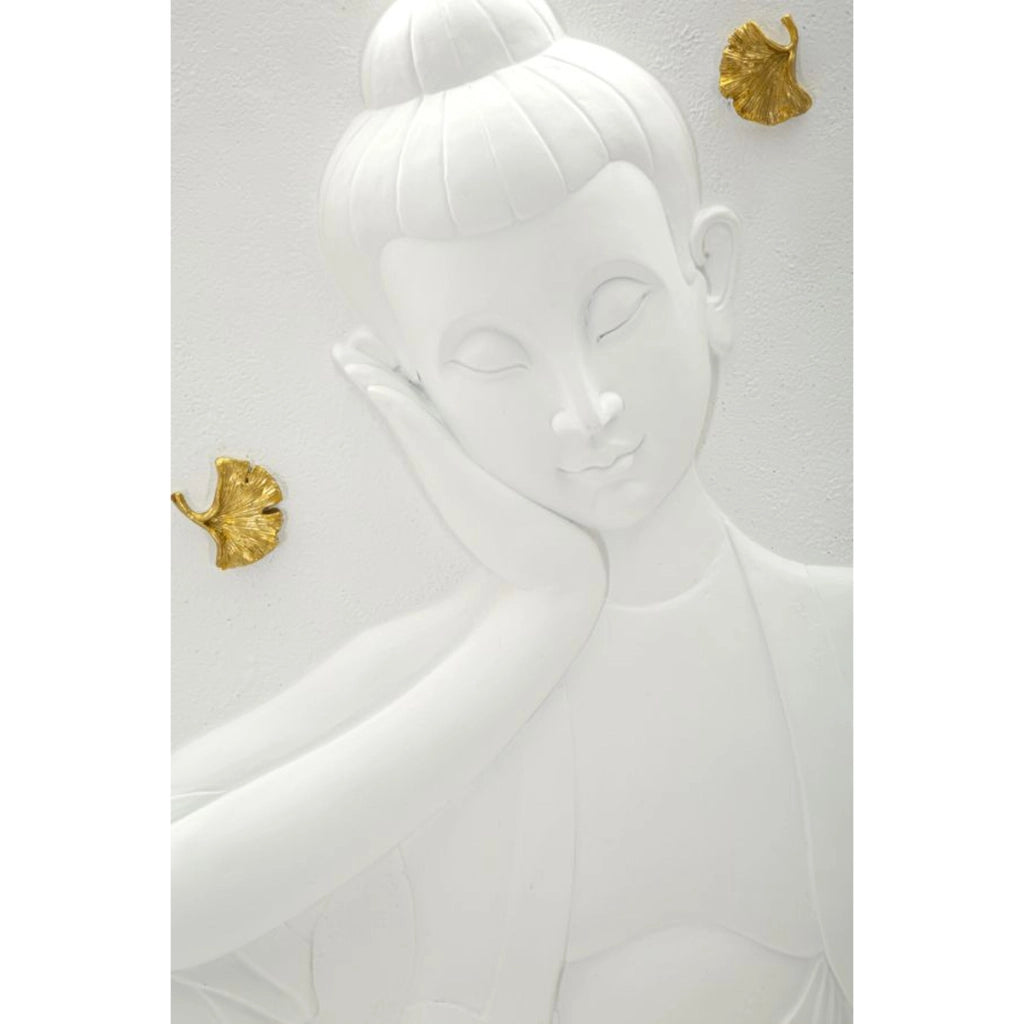 Decorazione in Metallo e Legno Geometrico 13, Bianco, Poliresina, 46x5,7x55,5 cm