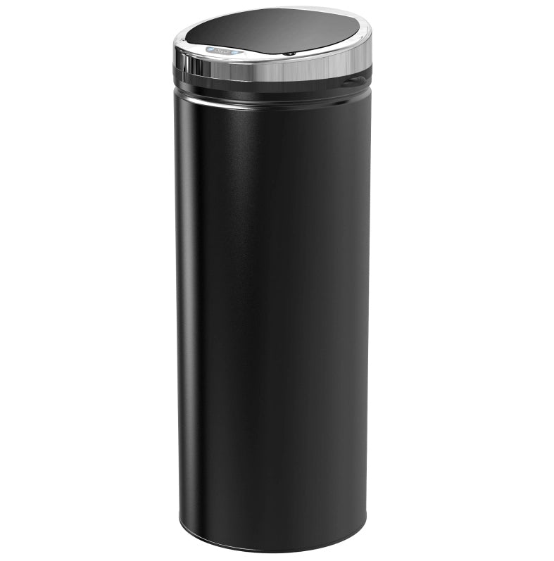 Pattumiera da cucina automatica 30,5x30,5x81,5 cm nera con sensore, acciaio,