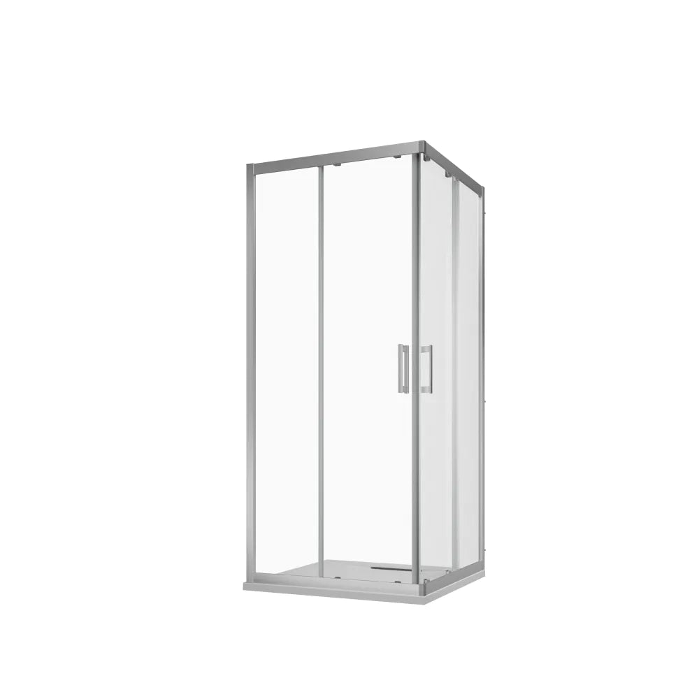 Box doccia 80x100 cm apertura angolare due ante scorrevoli vetro trasparente h180 | Java
