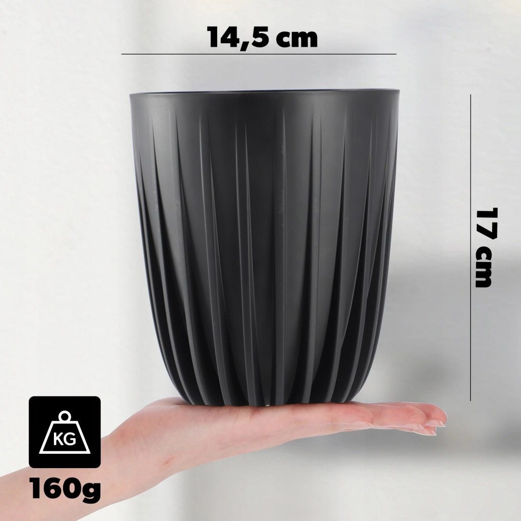 Vaso da fiori KADAX con inserto 14,5x17 cm, rotondo, con coperchio in plastica.