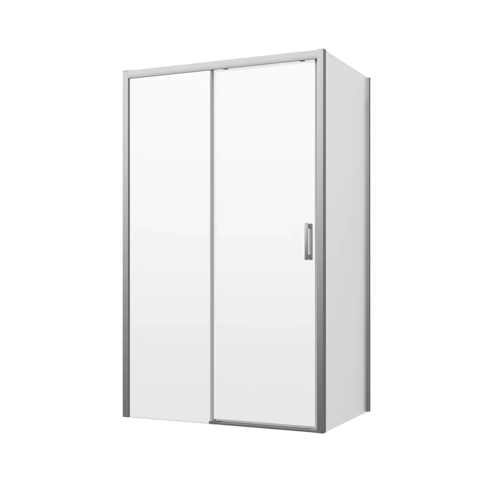 Box doccia angolare 90x130 cm profili cromati apertura scorrevole 130cm e parete fissa 90cm vetro 6mm opaco h190 | Cuba