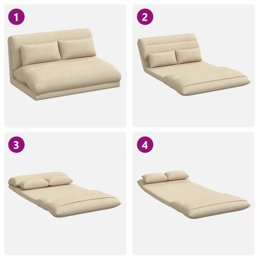 Sedia da Pavimento Crema 110 x 82 x 55 cm Tessuto 42028207