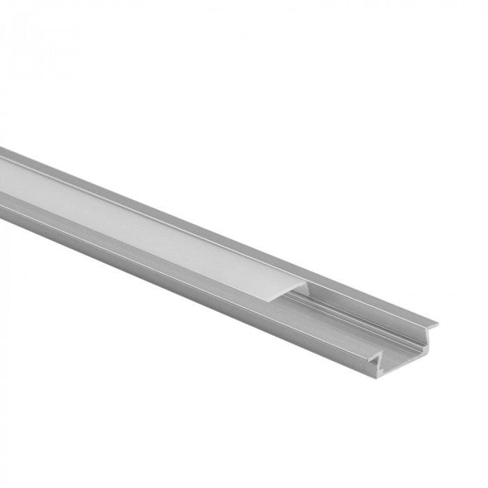 Profilo LED P01 incasso anodizzato diffusore opale 1m