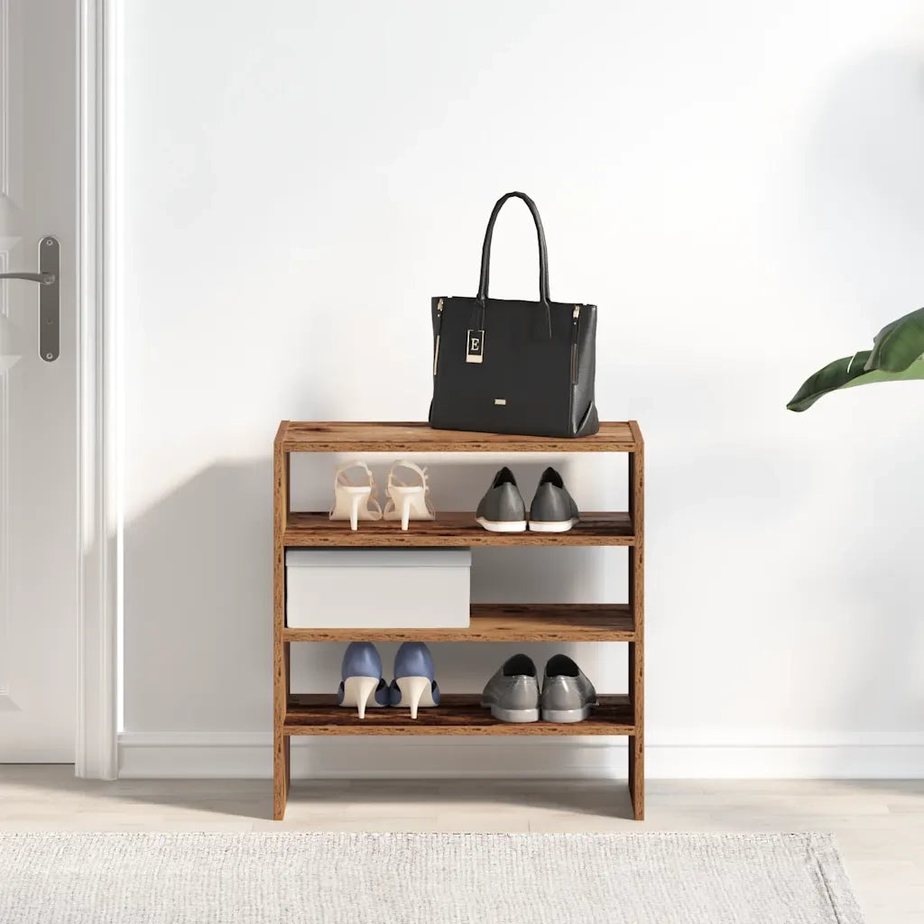 Scarpiere 2 pz | Mobile per scarpe Impilabili Legno Antico 60x30x30,5 cm