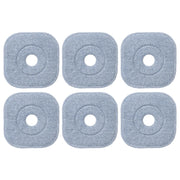 Set di 6 testine per mocio rimovibili 26,5 x 26,5 x 0,7 cm pulizia efficiente versatile in microfibra grigio + bianco 20_0018441