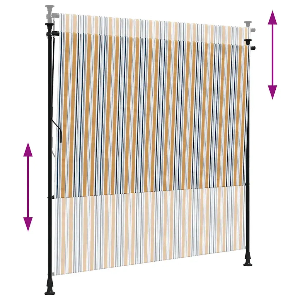 Tenda a rullo | Tenda avvolgibile Esterno Gialla e Bianca 150x270cm Tessuto Acciaio
