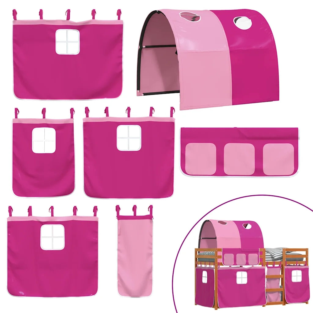 Letto singolo | Letto per adulti | Letto a Castello senza Materasso Rosa 80x200 cm Legno di Pino