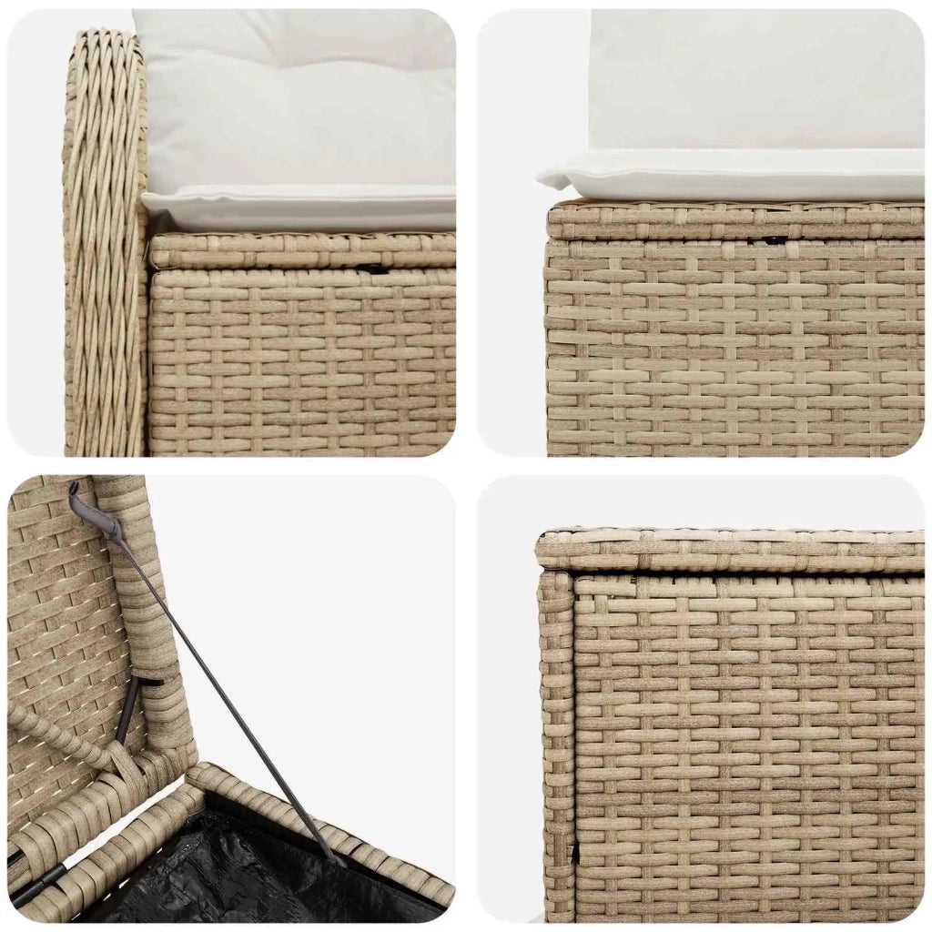 Set di divani 7 pz Beige e Bianco Crema 3448688