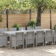 Set da Pranzo per Giardino 13 pcs Grigio chiaro Poly Rattan