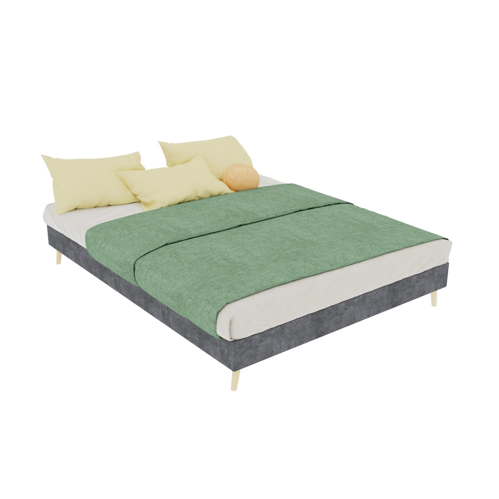 letto tela e metallo grigio 140 x 200 cm