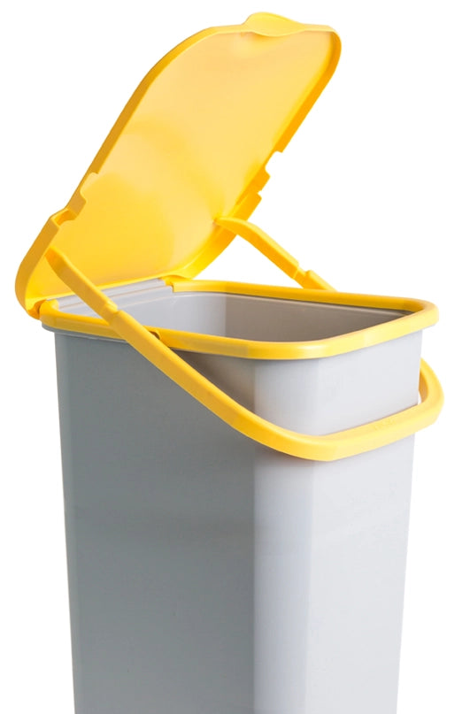 PREMI PATTUMIERA RACCOLTA DIFFERENZIATA CON MANICO 18LT GIALLO RICICLO PLASTICA