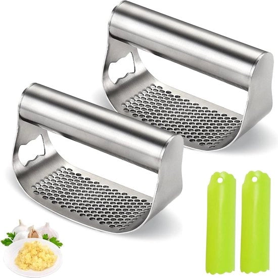 Set di ciotole per l'aglio in acciaio inossidabile 304 - accessori da cucina con apripetali - 2 pezzi