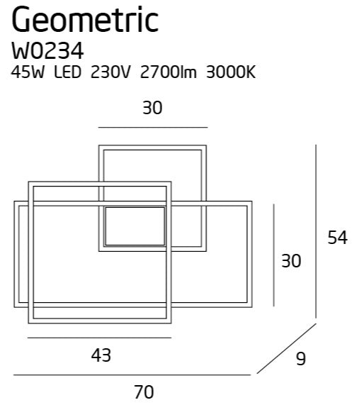 Applique Geometric moderna bianca LED 45W Maxlight W0234