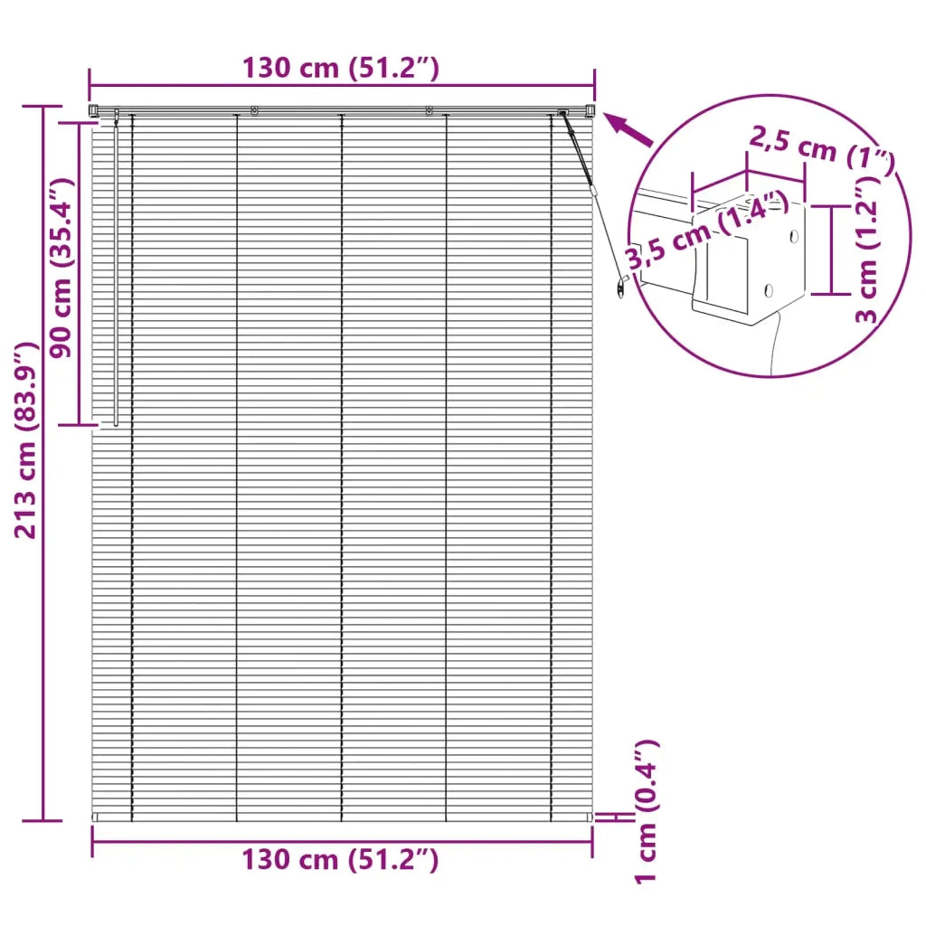 Tenda Veneziana Grigio Argento 213 x 130 cm PVC 42003702