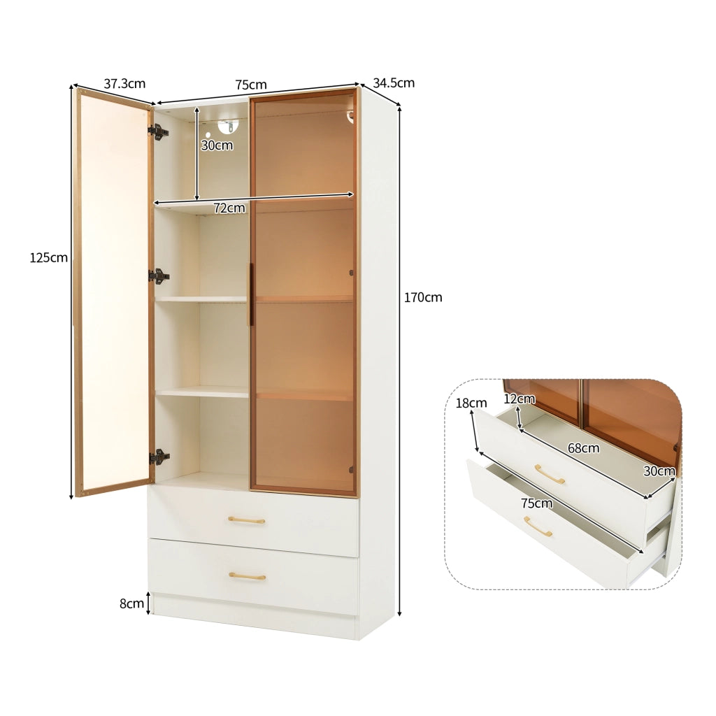 Mobile da bagno con vani aperti e ante; per bagno e studio; in MDF; bianco
