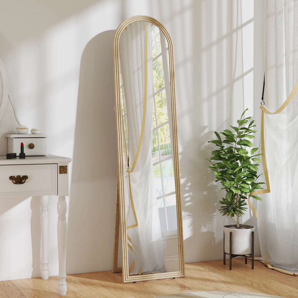 Specchio a parete ¨C Minimal ¨C effetto pietra 40x160 cm beige