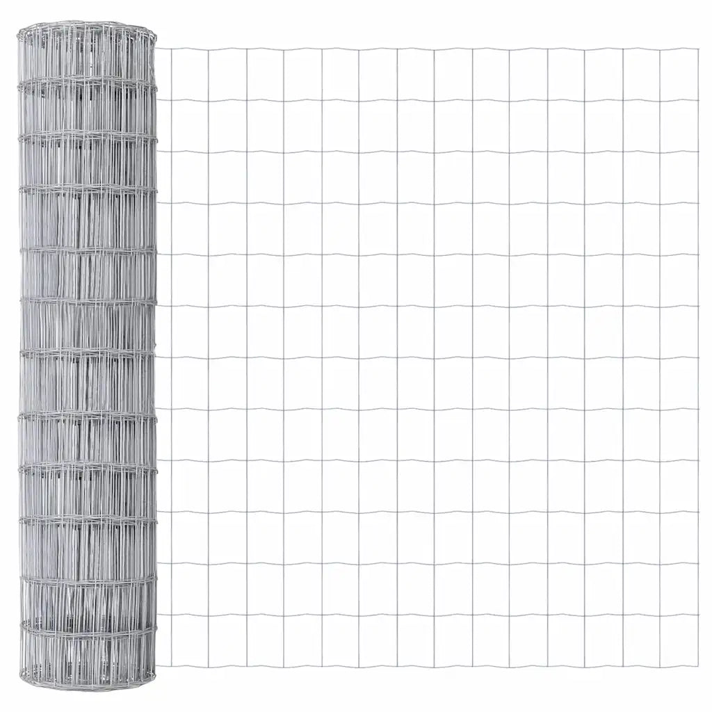 Recinzione con Posto Argento 1,4 x 10 m Acciaio e PVC 3350480