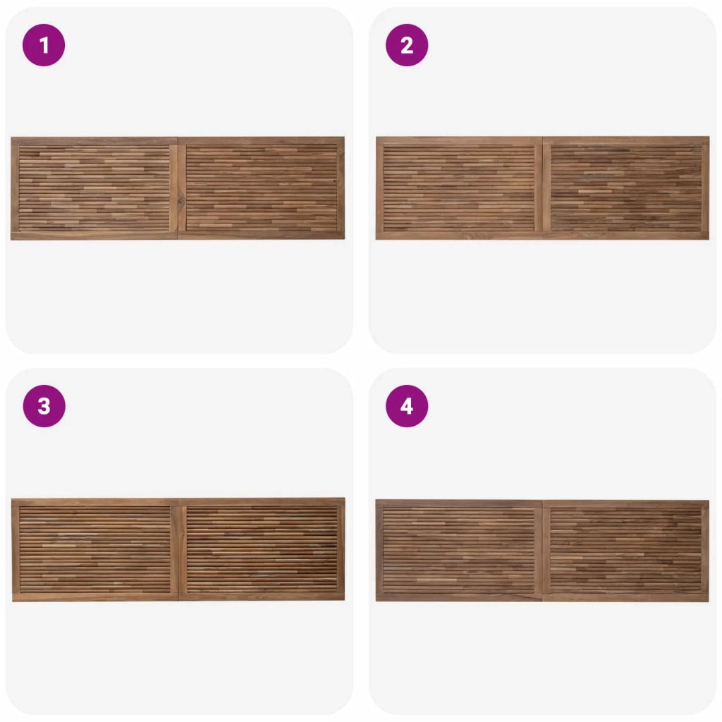 Testiera Naturale 180 cm Legno di teak solido 42024575