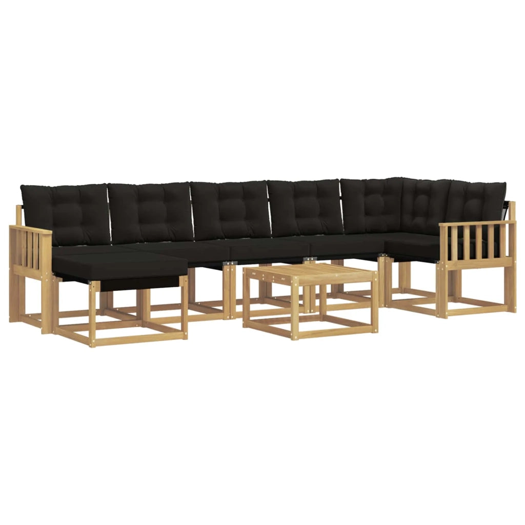 Set di divani da esterno con cuscino 8 pcs Bianco e Nero 3389714