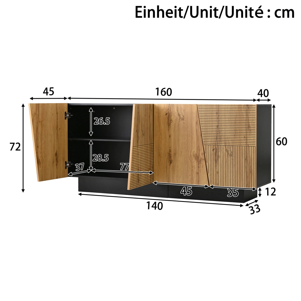 Sideboard moderno 160 cm con ampio spazio