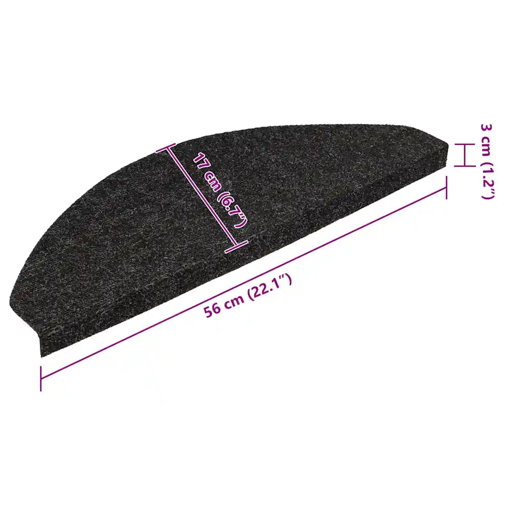 Tappetini Autoadesivi per Scale 20 pz | Gradini per Scale Neri 56x17x3 cm