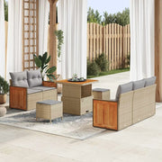 Set Divano da Giardino 10 pcs Beige e Grigio Chiaro polyrattan 3365197