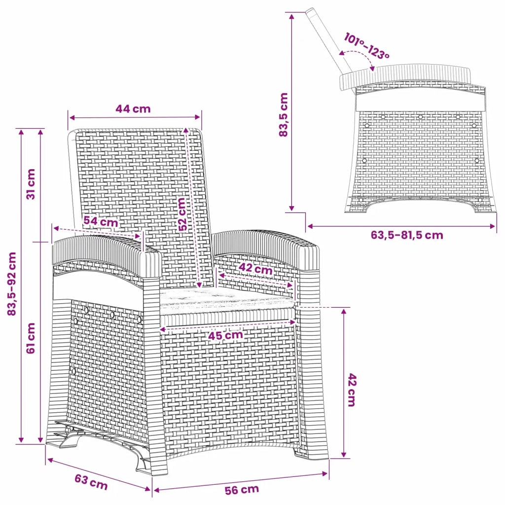 Set da Pranzo per Giardino 5 pz Grigio chiaro e Tortora PP 3430133