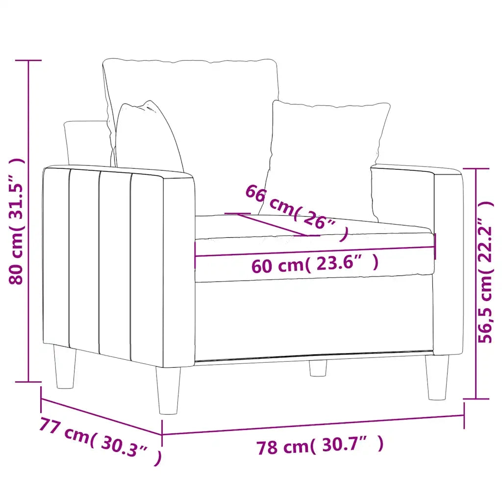 Poltrona Verde Scuro 60 cm Velluto 359285