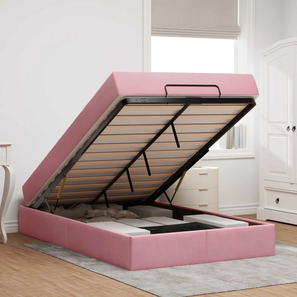 Struttura letto con materasso 2 pcs Rosa Velluto 3399563