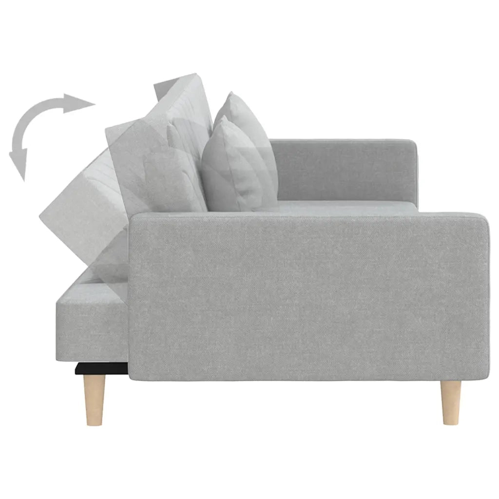 Divano letto | Sof¨¤ letto | Letto singolo a 2 Posti con 2 Cuscini Grigio Chiaro in Tessuto