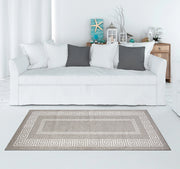 Tappeto Arredo Moderno Morbido in Ciniglia Ingresso Antiscivolo Prodotto Italiano  Soggiorno Camera Salotto Disegni Piazzati Cotone Varie Misure Grande Atena/Titaniogrigio - 65x220 cm