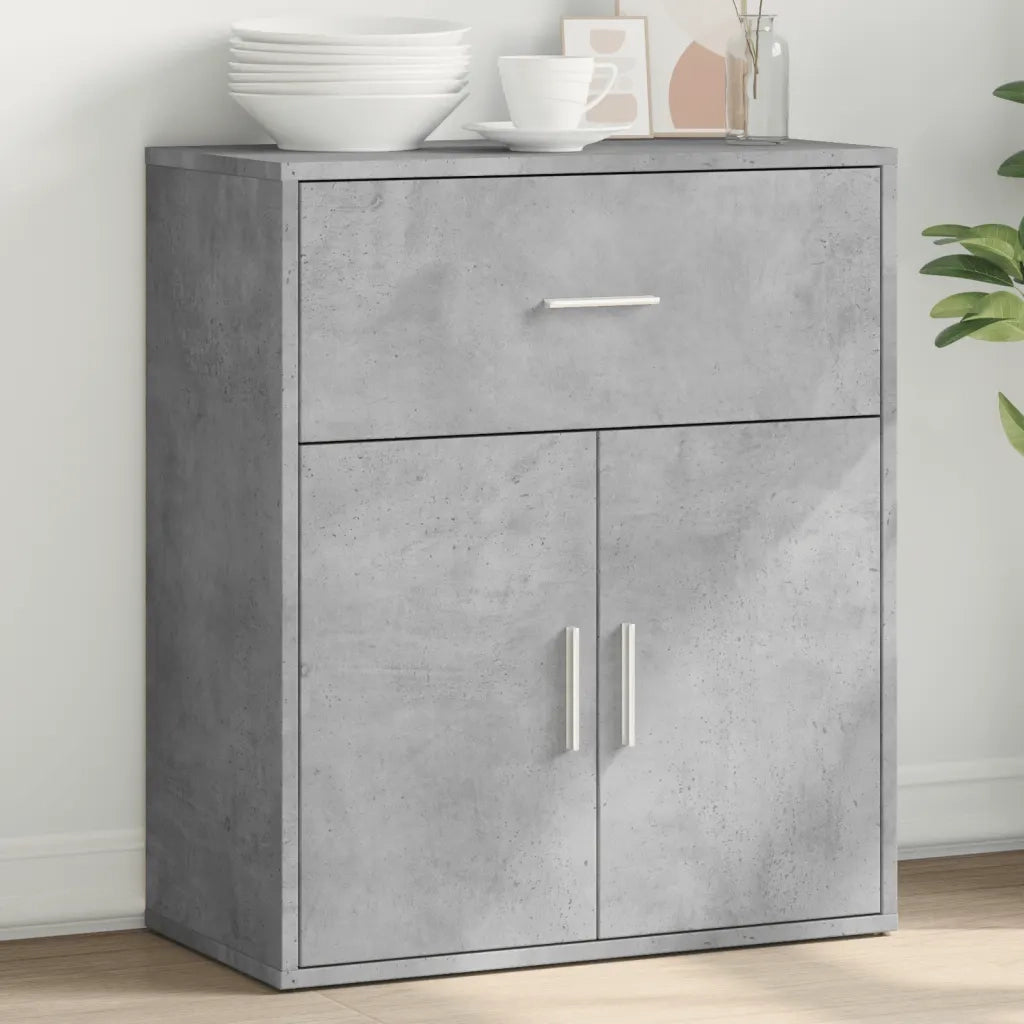 Credenza-Buffet-Armadio da cucina Grigio Cemento 60x31x70 cm in Legno Multistrato 940951