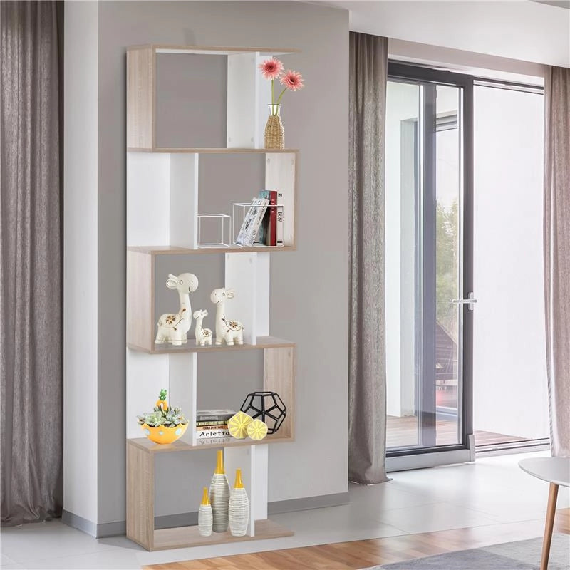 LIBRERIA DA MURO MODERNA 5 RIPIANI 60 X 24 X 184.5 CM IN LEGNO BIANCO