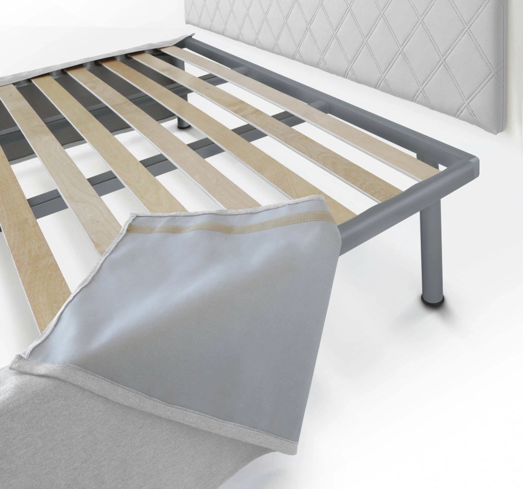 Letto Matrimoniale Alfredo, Letto Matrimoniale Sfoderabile Made in Italy, Bianco