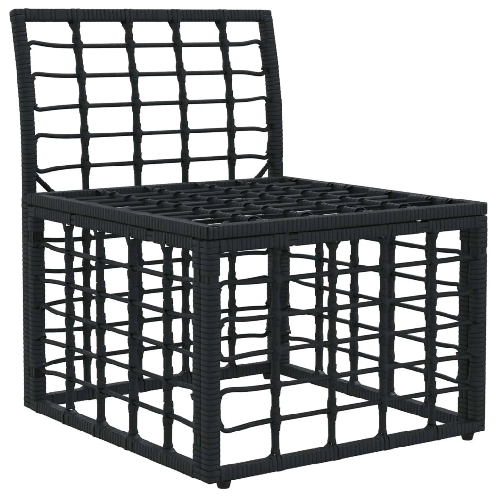Modulo Divano da Esterno Senza Braccioli Nero polyrattan 42026731