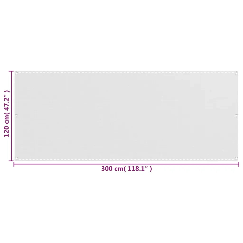 Paravento da Balcone Bianco 120x300 cm in HDPE 310868