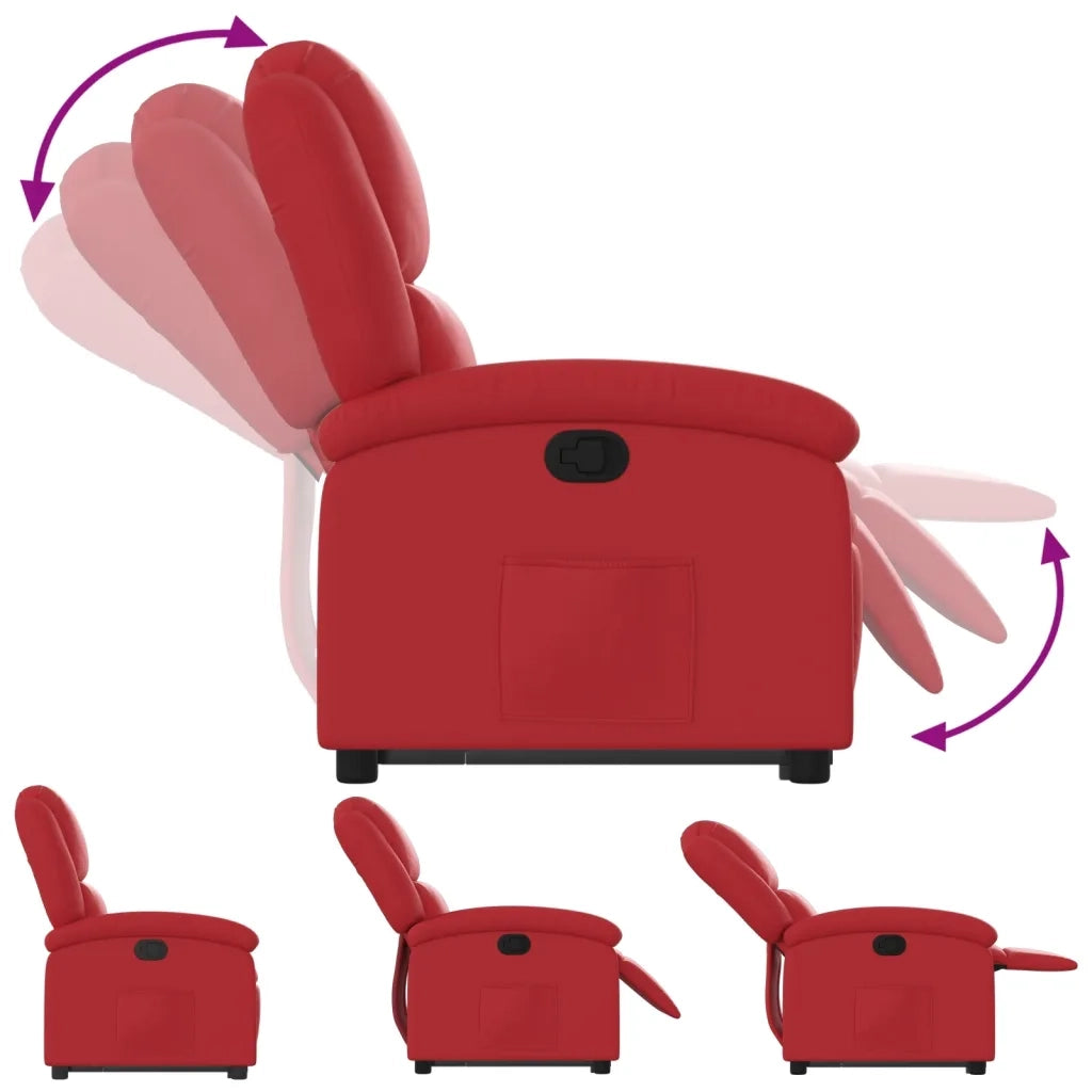 Divano Sedia-Poltrona Alzapersona Reclinabile Rosso in Similpelle 245191