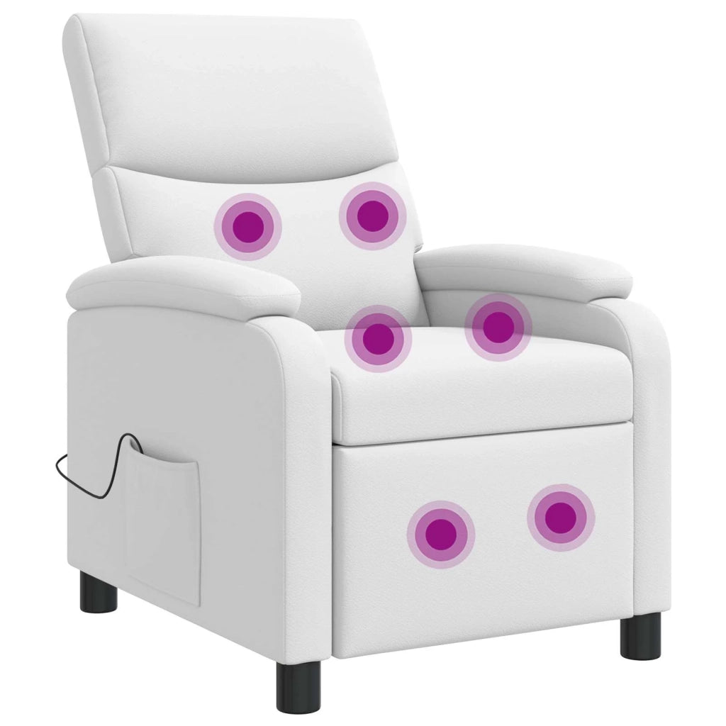 Poltrona Massaggiante Bianco Similpelle 42035008
