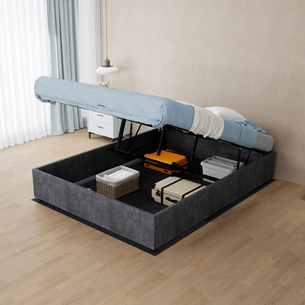 letto telaio grigio velluto olandese 140 x 200 cm
