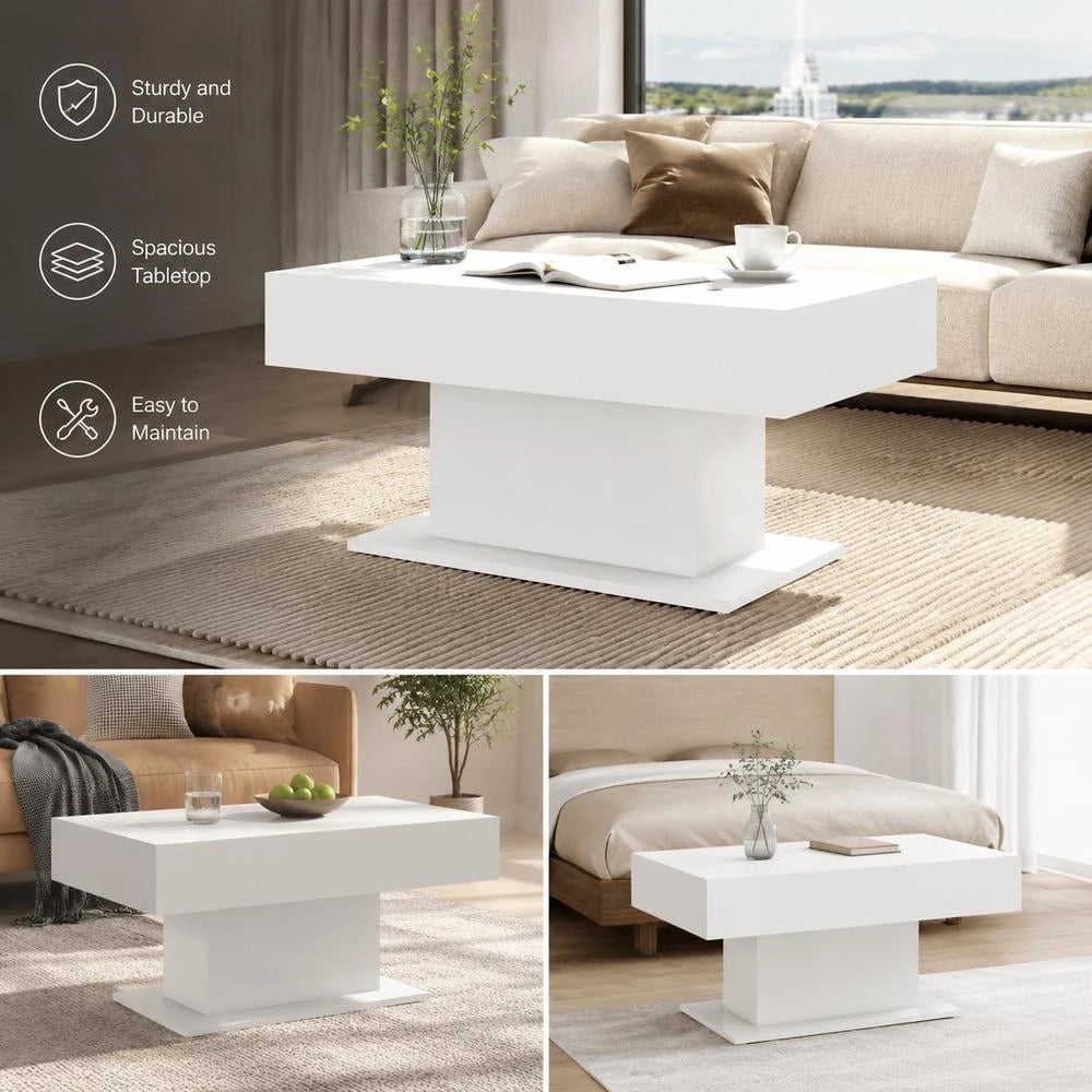 Coffee Table White 96x50x45 Cm Wood Material