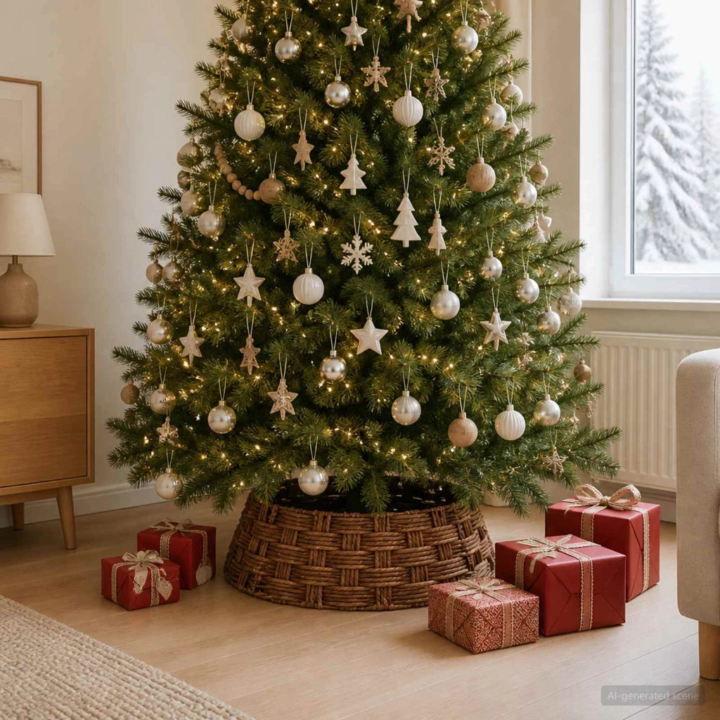 Collare per Albero di Natale Rotondo Marrone lavato 42048734