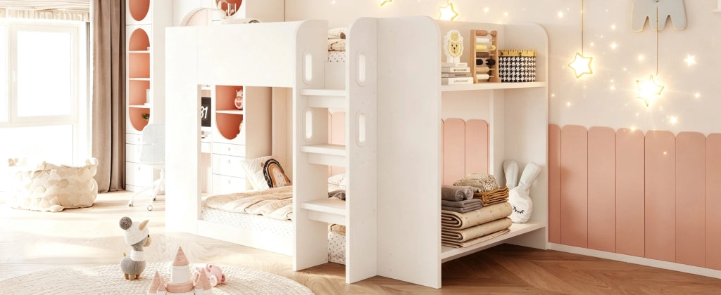 letto a castello mdf bianco 106.8 x 230 cm