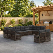 Set Divano da Giardino 12 pz Grigio polyrattan 3434975