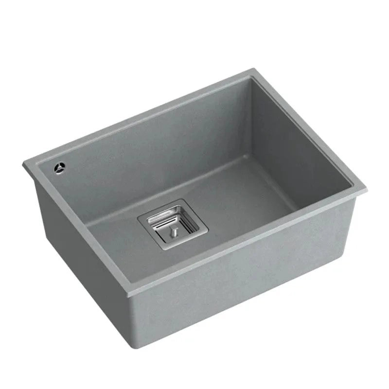 Lavello In Granito David 50 Grey Metallic Tappo rame spazzolato