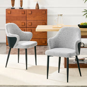 SEDIA da pranzo Set da 2 pezzi 83 cm Tessuto grigio e nero