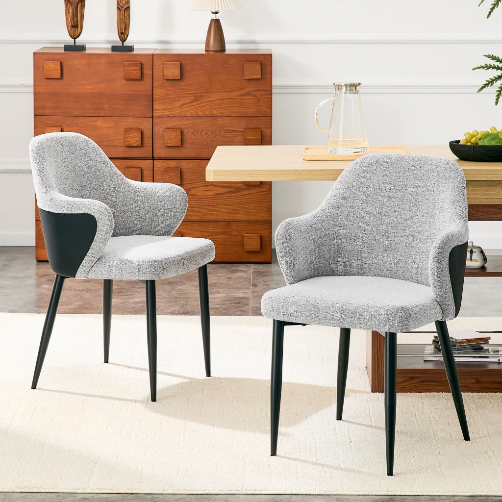 SEDIA da pranzo Set da 2 pezzi 83 cm Tessuto grigio e nero